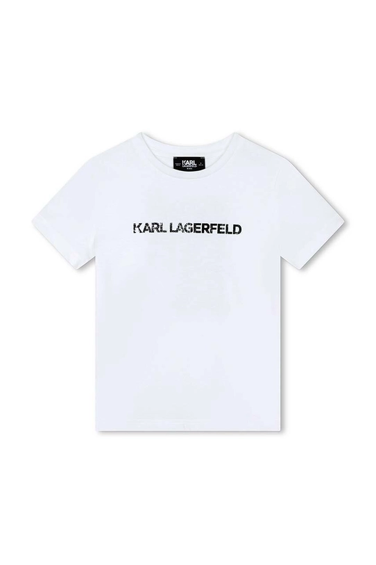 Дитяча бавовняна футболка Karl Lagerfeld Z25422.162.174 білий AW23