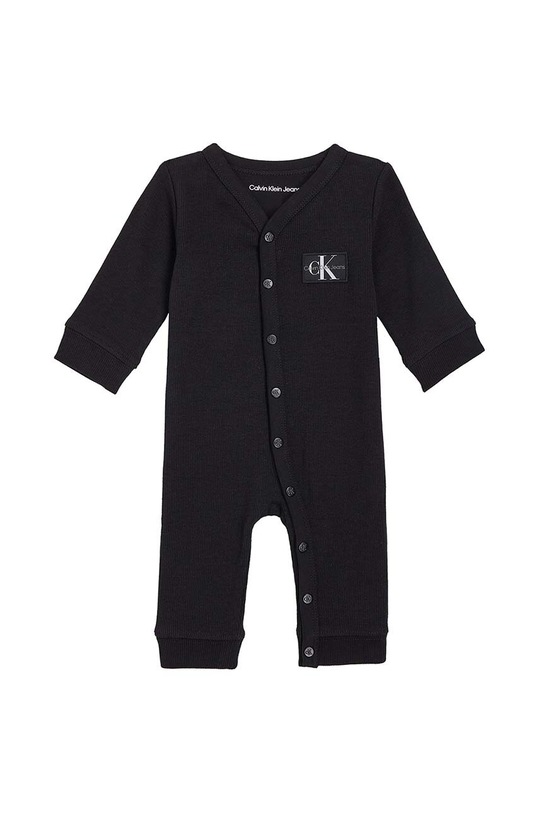 Calvin Klein Jeans újszülött póló elasztánnal fekete IN0IN00085.9BYX