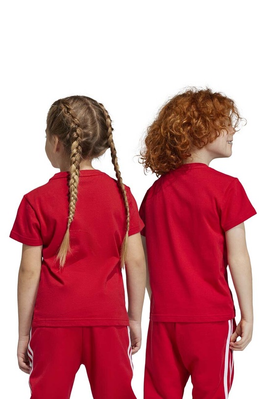 Dječja pamučna majica kratkih rukava adidas Originals TREFOIL IC9117 crvena