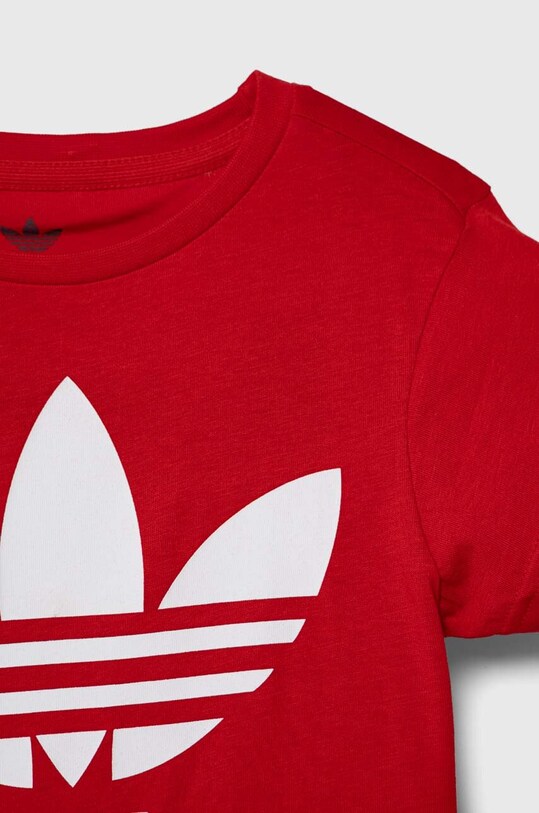 Παιδικό βαμβακερό μπλουζάκι adidas Originals TREFOIL κόκκινο IC9117