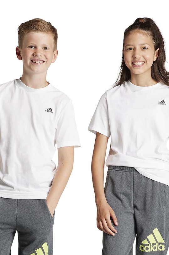 adidas t-shirt bawełniany dziecięcy nadruk biały IB4093