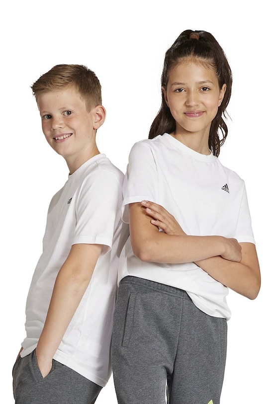 adidas t-shirt bawełniany dziecięcy IB4093 biały