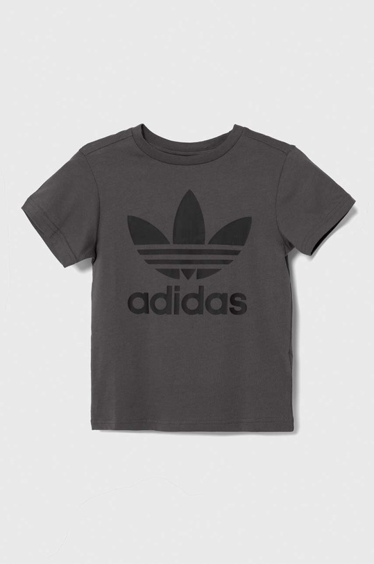 adidas Originals t-shirt bawełniany dziecięcy TREFOIL IJ7178 szary AW23