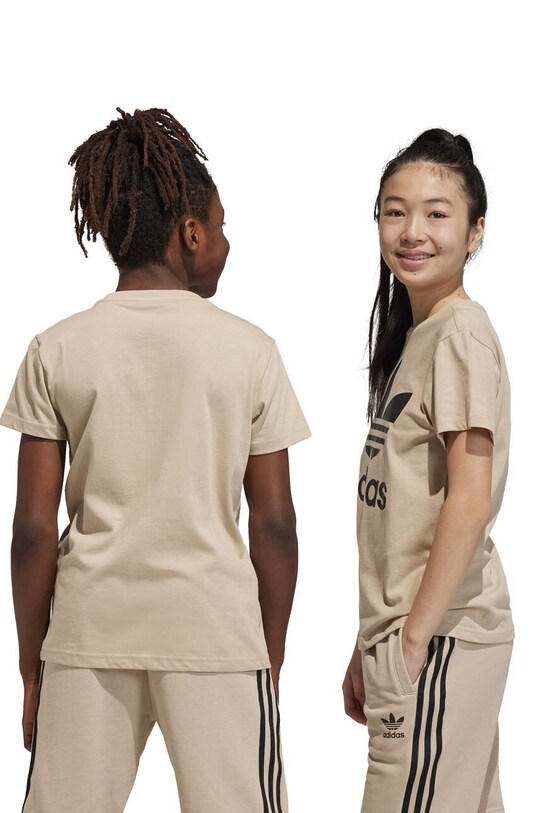 adidas Originals t-shirt bawełniany TREFOIL IJ7179 beżowy