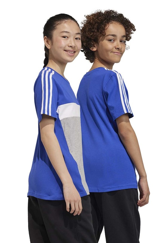 adidas t-shirt bawełniany dziecięcy IJ8732 niebieski