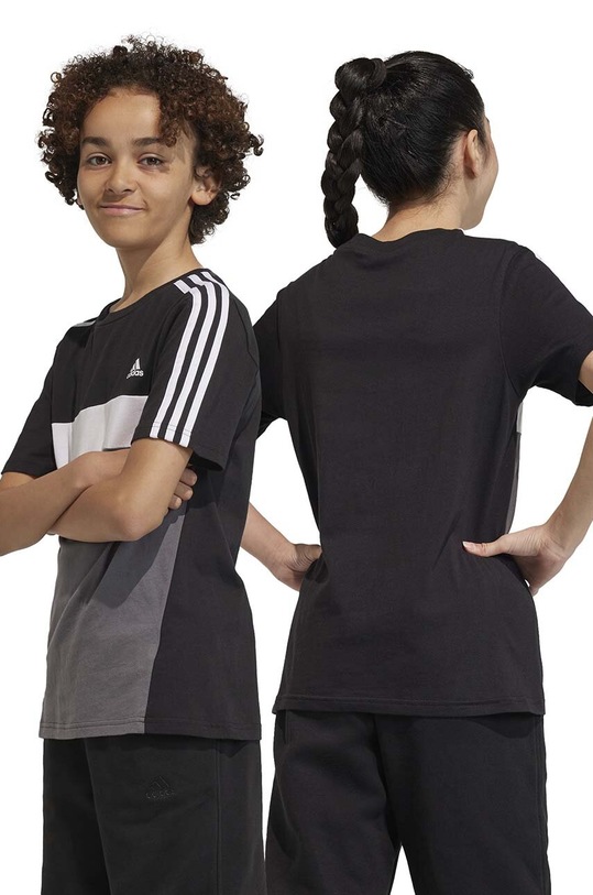adidas t-shirt bawełniany dziecięcy IJ8735 czarny