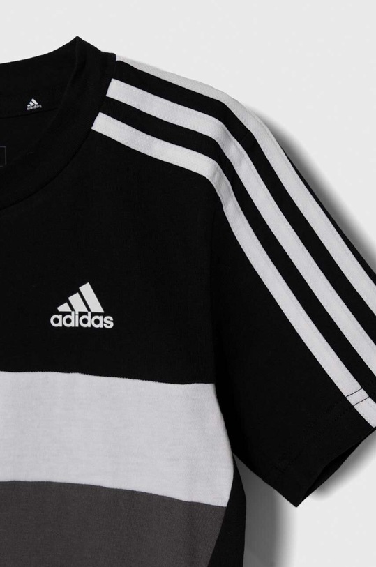 adidas t-shirt bawełniany dziecięcy czarny IJ8735