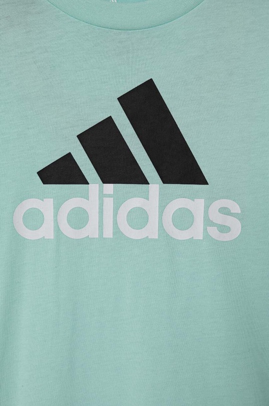 Chłopiec adidas t-shirt bawełniany IB4097 turkusowy