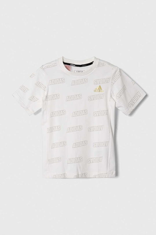 adidas t-shirt dziecięcy JB BLUV Q4AOP T z elastanem beżowy IA1600
