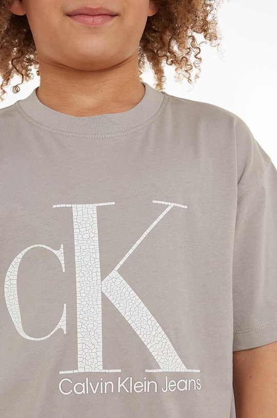 Calvin Klein Jeans t-shirt bawełniany dziecięcy IB0IB01899.9BYX beżowy