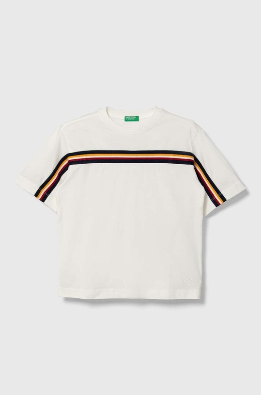 United Colors of Benetton t-shirt bawełniany dziecięcy aplikacja biały 3096C10DO.G.SEASONAL