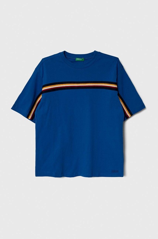 United Colors of Benetton t-shirt bawełniany dziecięcy aplikacja niebieski 3096C10DO.G.SEASONAL