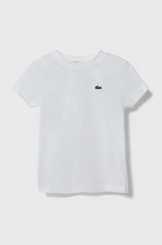 Lacoste tricou de bumbac pentru copii uni alb TJ1122