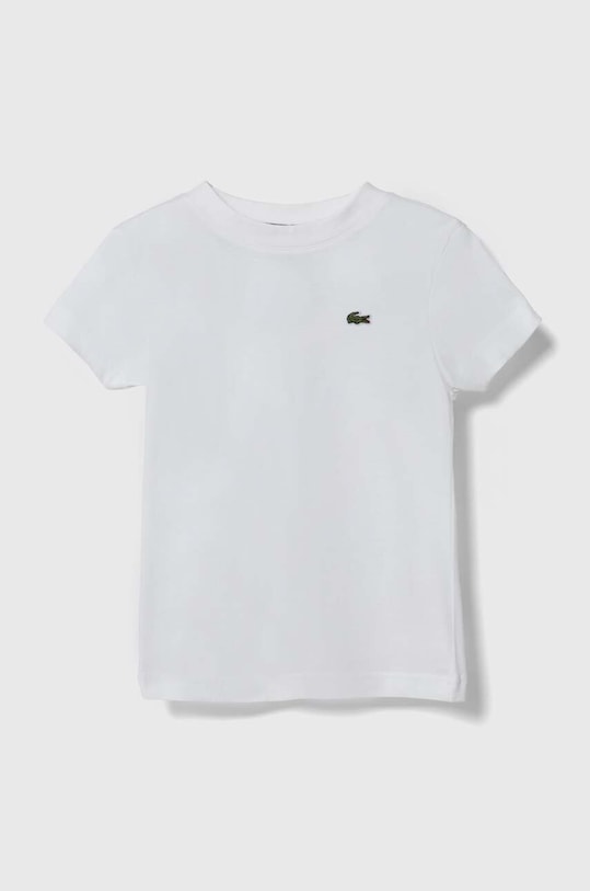 Lacoste tricou de bumbac pentru copii uni alb TJ1122