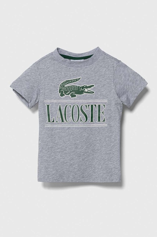 Lacoste t-shirt bawełniany dziecięcy nadruk szary TJ3804