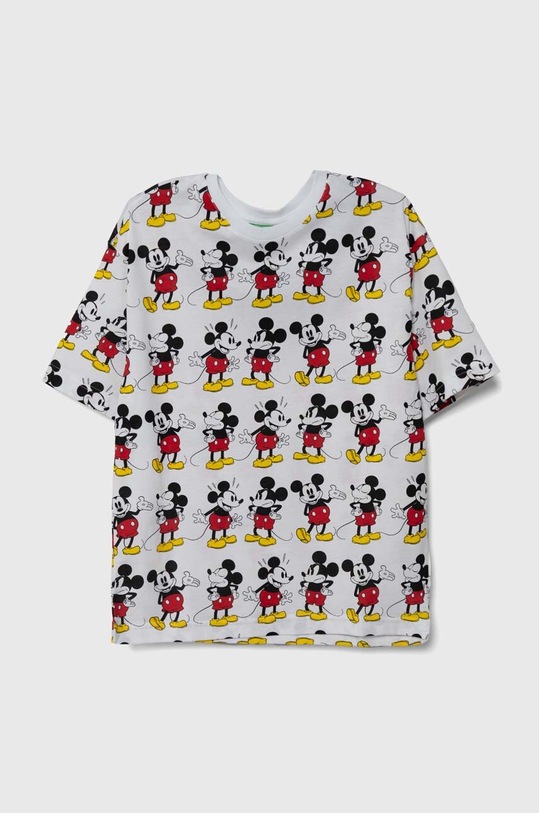Παιδικό βαμβακερό μπλουζάκι United Colors of Benetton x Disney βαμβάκι λευκό 3NNUC10G4.G.SEASONAL