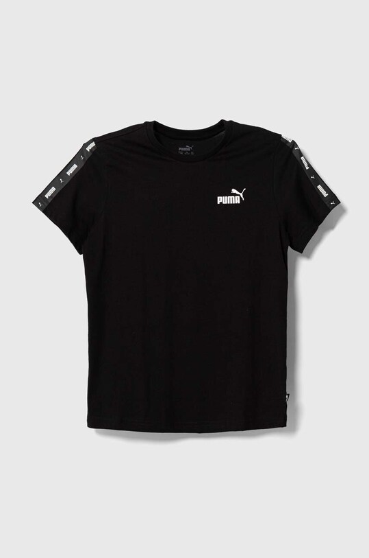 Детская хлопковая футболка Puma Ess Tape Tee B 847300 чёрный SS24