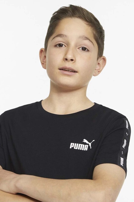 Детская хлопковая футболка Puma Ess Tape Tee B 847300