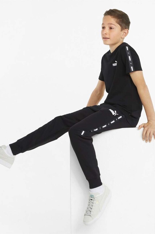 Детская хлопковая футболка Puma Ess Tape Tee B 847300
