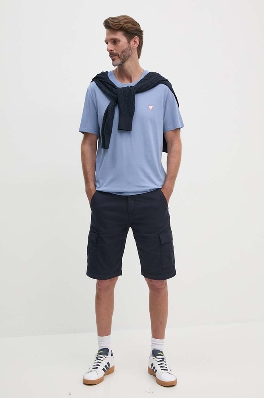 Βαμβακερό μπλουζάκι Guess M2YI36.I3Z14 μπλε SS25
