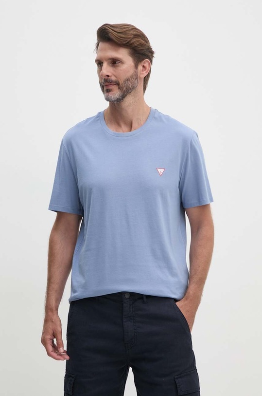 Βαμβακερό μπλουζάκι Guess μπλε M2YI36.I3Z14