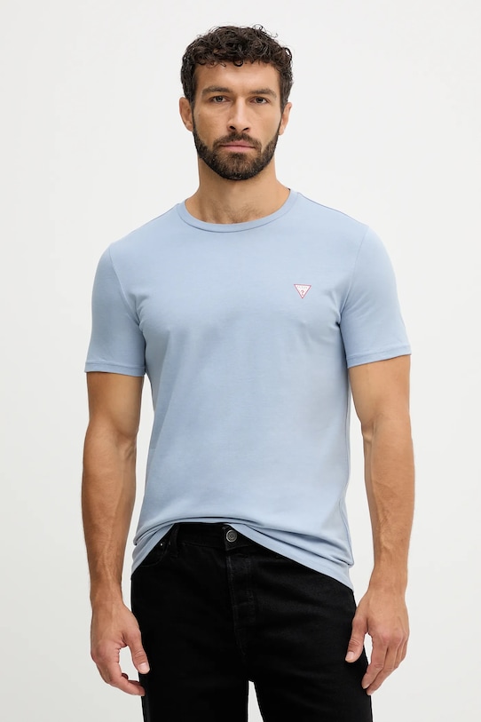 Guess t-shirt bawełniany niebieski M2YI36.I3Z14