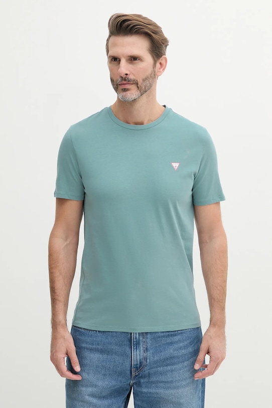 Guess tricou din bumbac albastru M2YI36.I3Z14