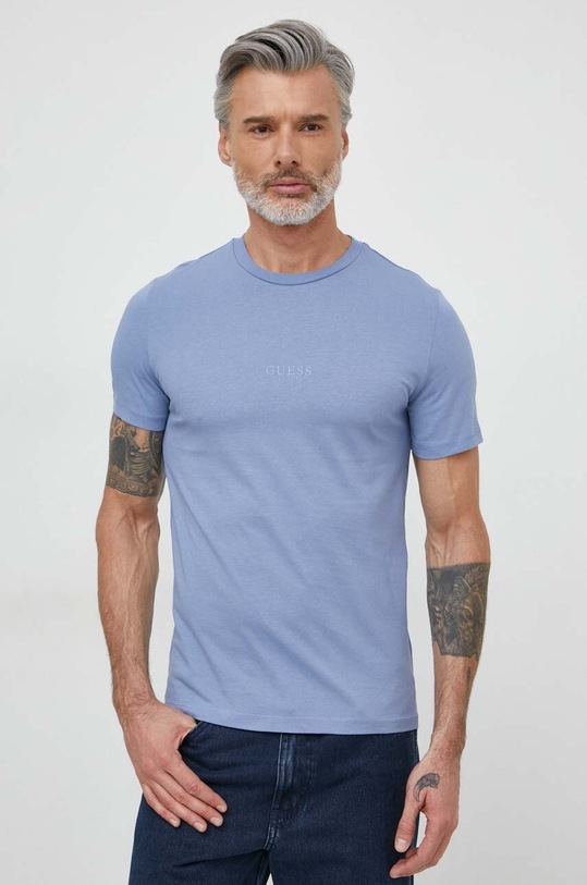 Odzież Guess t-shirt bawełniany AIDY M2YI72.I3Z14 niebieski