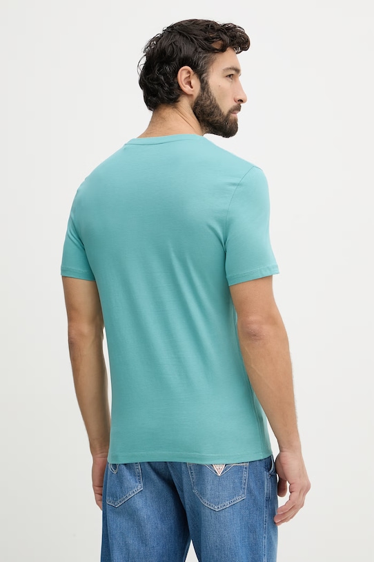 Ρούχα Βαμβακερό μπλουζάκι Guess AIDY M2YI72.I3Z14 τιρκουάζ