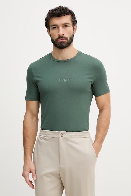 Guess t-shirt bawełniany AIDY zielony M2YI72.I3Z14
