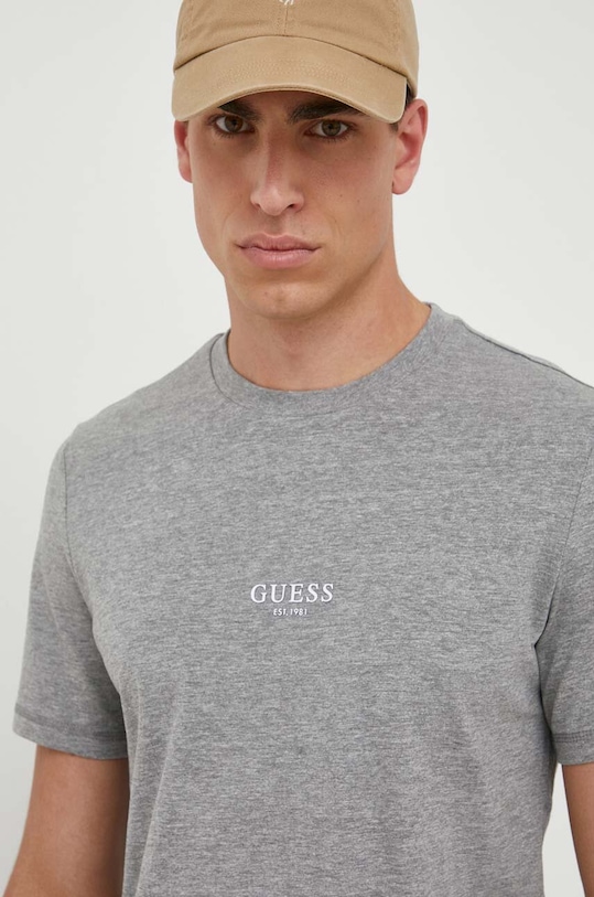 Guess t-shirt bawełniany AIDY aplikacja szary M2YI72.I3Z14