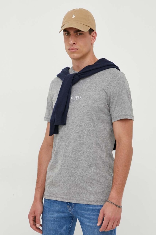 Guess t-shirt bawełniany AIDY szary M2YI72.I3Z14