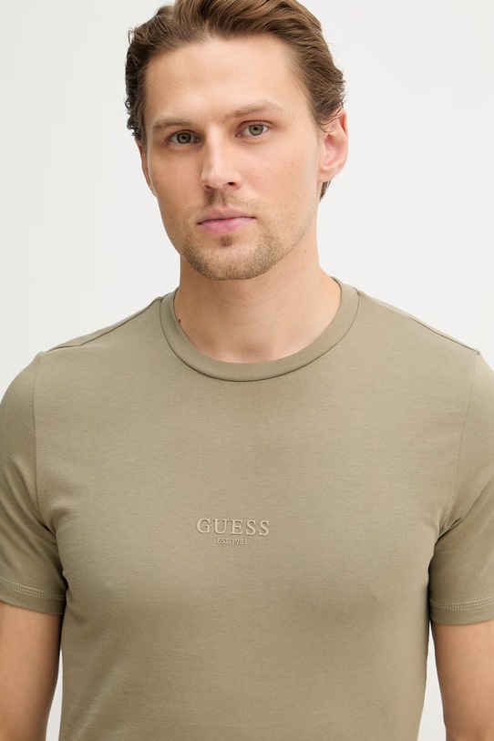 Guess t-shirt bawełniany AIDY zielony M2YI72.I3Z14