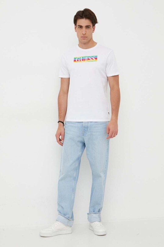 Guess t-shirt bawełniany M3YI60.K9RM1 biały AW23