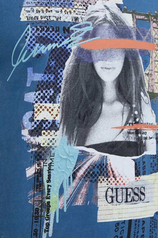Guess t-shirt bawełniany M3YI38.K8FQ4 niebieski