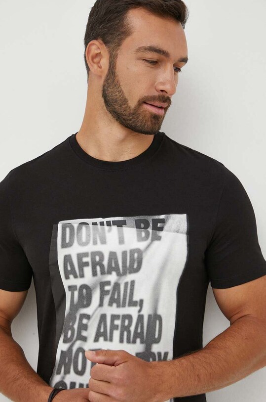 Guess t-shirt bawełniany czarny M3YI06.I3Z14