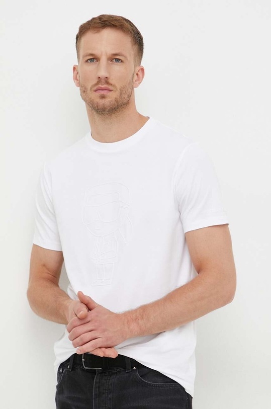 Karl Lagerfeld t-shirt bawełniany biały 533221.755402
