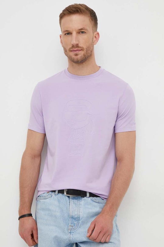 Karl Lagerfeld pamut póló lila 533221.755402