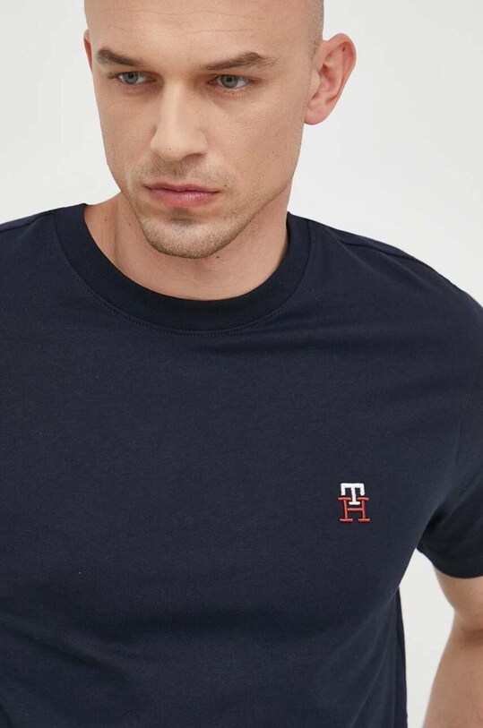 Памучна тениска Tommy Hilfiger тъмносин MW0MW30054