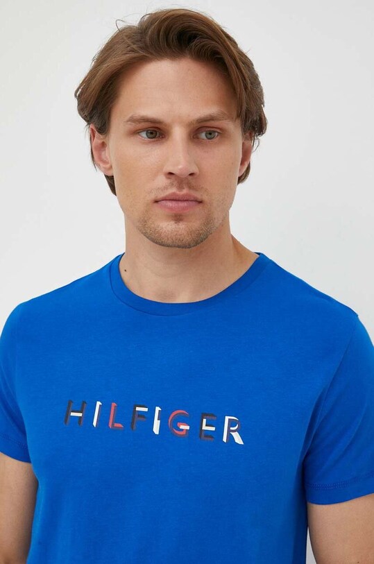 Tommy Hilfiger t-shirt bawełniany granatowy MW0MW31535