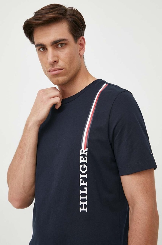 Хлопковая футболка Tommy Hilfiger тёмно-синий MW0MW32118