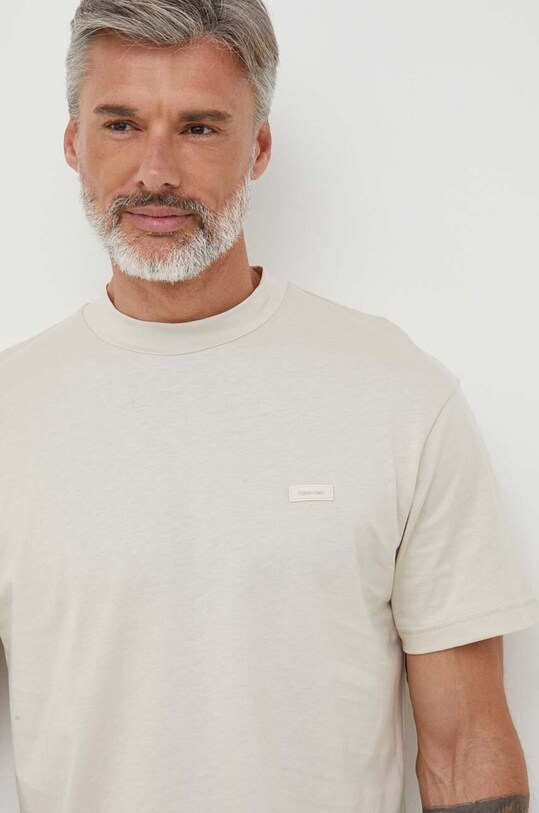 Calvin Klein t-shirt bawełniany beżowy K10K111560