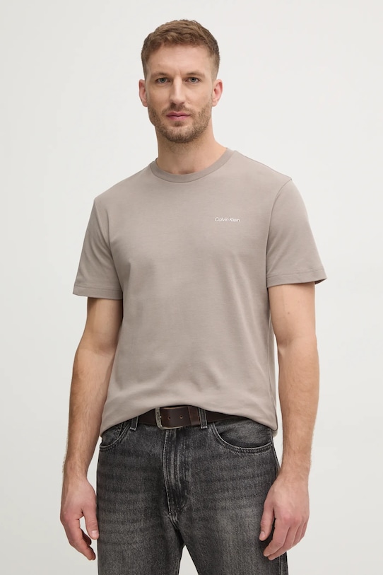 Bavlněné tričko Calvin Klein K10K109894 béžová SS25