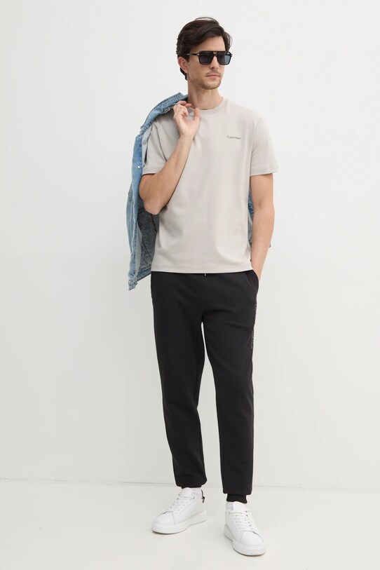 Бавовняна футболка Calvin Klein K10K109894 сірий SS25