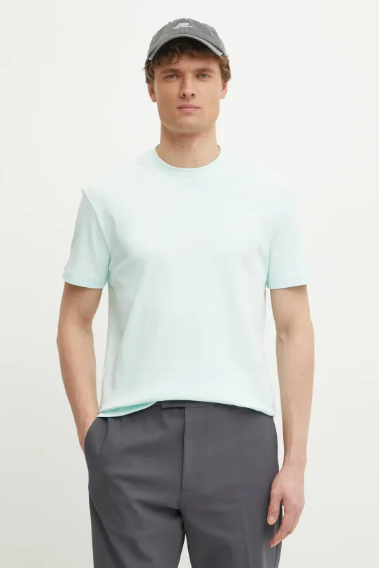 Calvin Klein tricou din bumbac uni turcoaz K10K109894