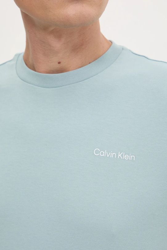 Calvin Klein t-shirt bawełniany turkusowy K10K109894