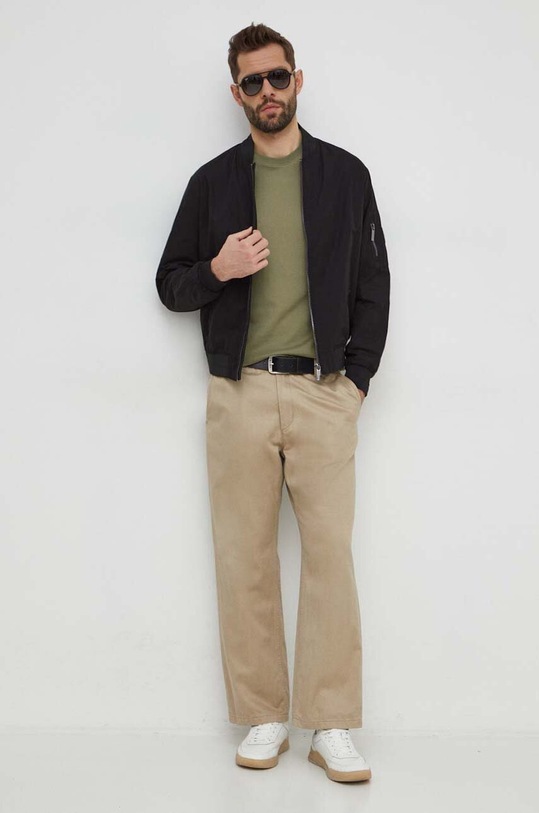 Bavlněné tričko Calvin Klein K10K109894 zelená SS25