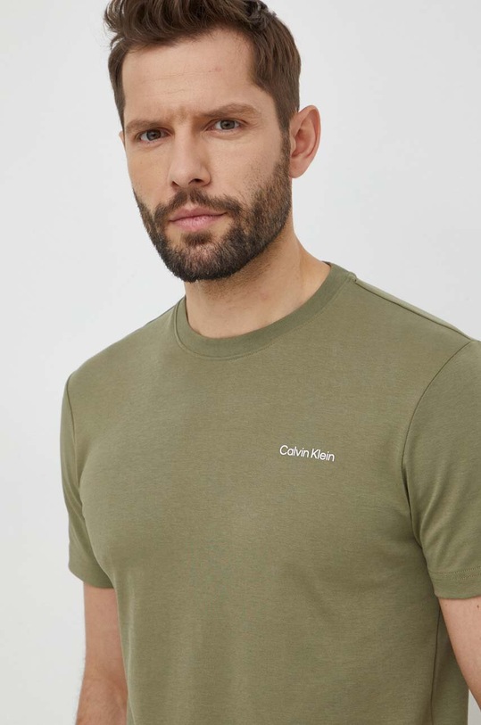 Bavlněné tričko Calvin Klein zelená K10K109894