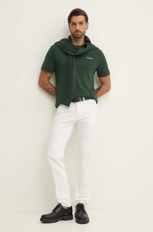Бавовняна футболка Calvin Klein K10K109894 зелений SS25