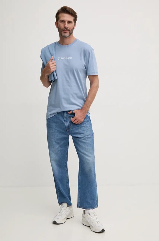 Calvin Klein t-shirt bawełniany K10K111346 niebieski AA00